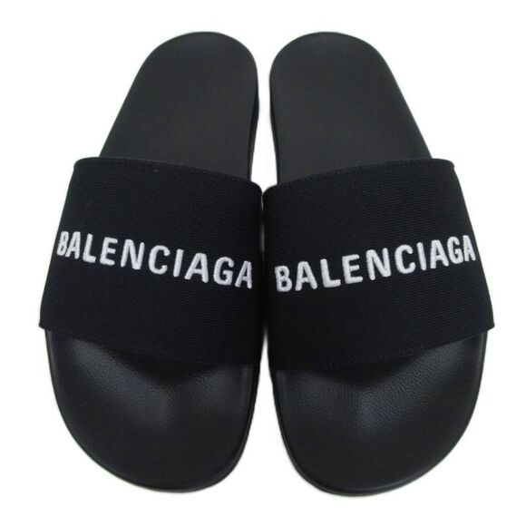 Balenciaga POOL Slide Sandal Pool Slide Sandals Shower Sandals Logo Embroidery - Picture 3 of 7